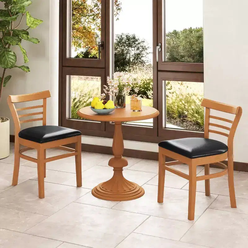 Sedia da pranzo imbottita senza braccioli marrone/nero, set da 2