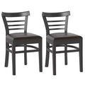 Costway Modern Dining Chair Set of 2 Upholstered Kitchen Chair w/Rubber Wood Legs