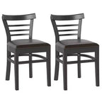 Costway Modern Dining Chair Set of 2 Upholstered Kitchen Chair w/Rubber Wood Legs