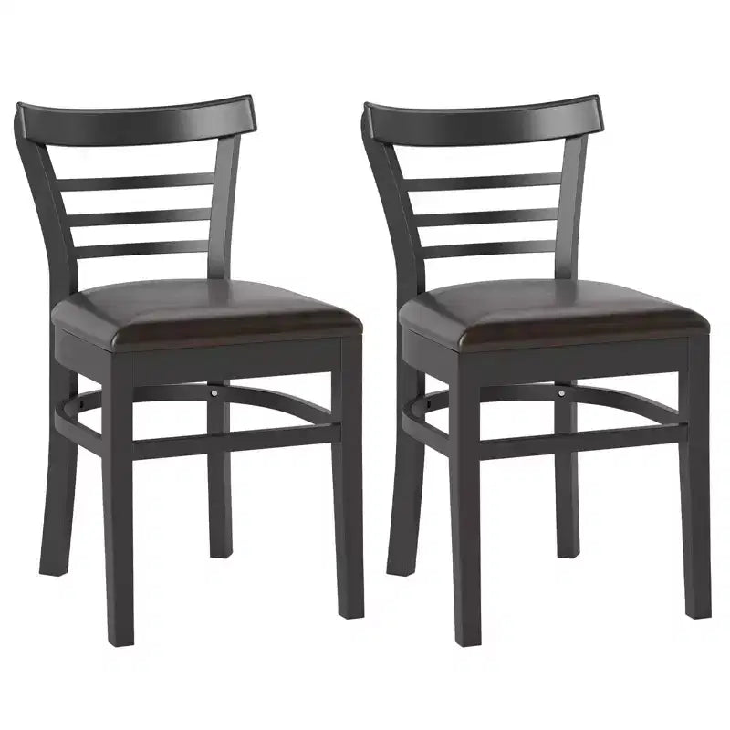 Costway Modern Dining Chair Set of 2 Upholstered Kitchen Chair w/Rubber Wood Legs