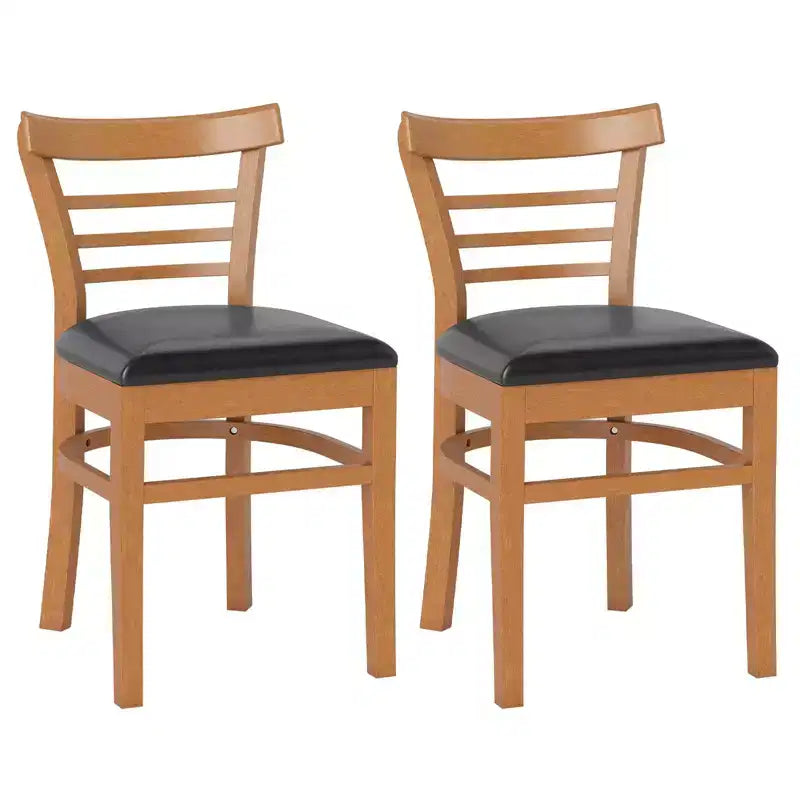 Sedia da pranzo imbottita senza braccioli marrone/nero, set da 2