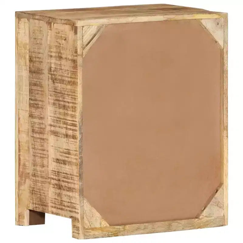 Comodino Rettangolare in Legno di Mango Marrone Naturale con Cassetto – 1 Utente