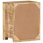 Comodino Rettangolare in Legno di Mango Marrone Naturale con Cassetto – 1 Utente