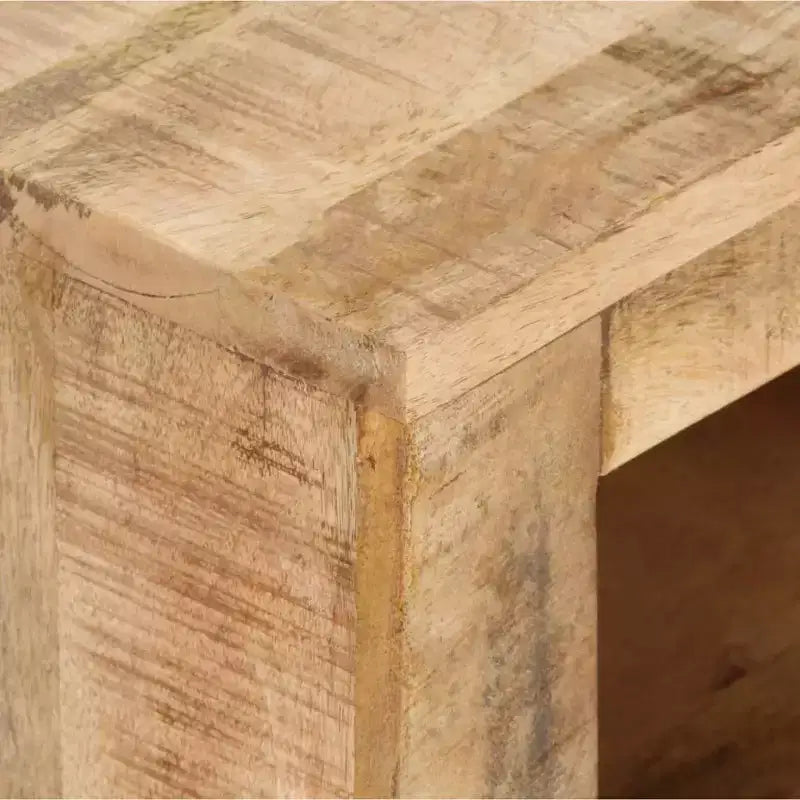 Comodino Rettangolare in Legno di Mango Marrone Naturale con Cassetto – 1 Utente