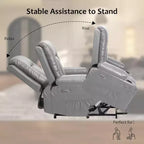 Poltrona reclinabile elettrica alzapersona monoposto in similpelle beige/marrone/caffè/grigio/cuoio.
