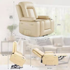 Poltrona reclinabile elettrica alzapersona monoposto in similpelle beige/marrone/caffè/grigio/cuoio.