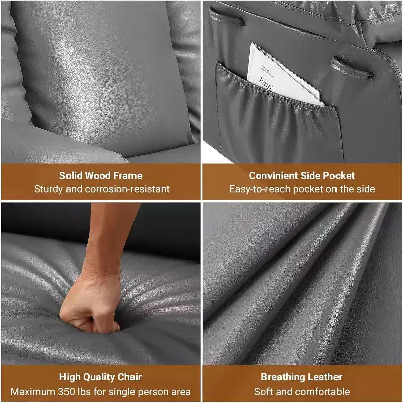 Poltrona reclinabile elettrica alzapersona monoposto in similpelle beige/marrone/caffè/grigio/cuoio.