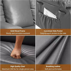Poltrona reclinabile elettrica alzapersona monoposto in similpelle beige/marrone/caffè/grigio/cuoio.