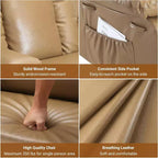 Poltrona reclinabile elettrica alzapersona monoposto in similpelle beige/marrone/caffè/grigio/cuoio.