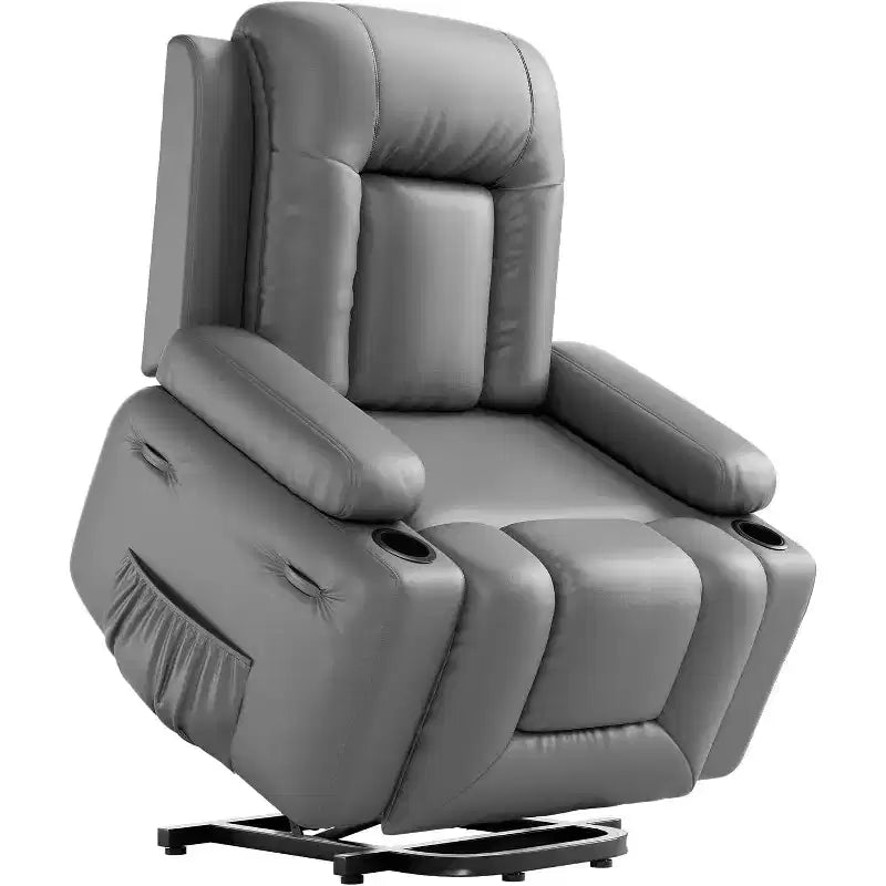 Poltrona reclinabile elettrica alzapersona monoposto in similpelle beige/marrone/caffè/grigio/cuoio.