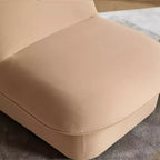 Poltrona girevole accentata in velluto color corallo / kaki / blu fumo – poltrona a zucca senza braccioli, 1 posto