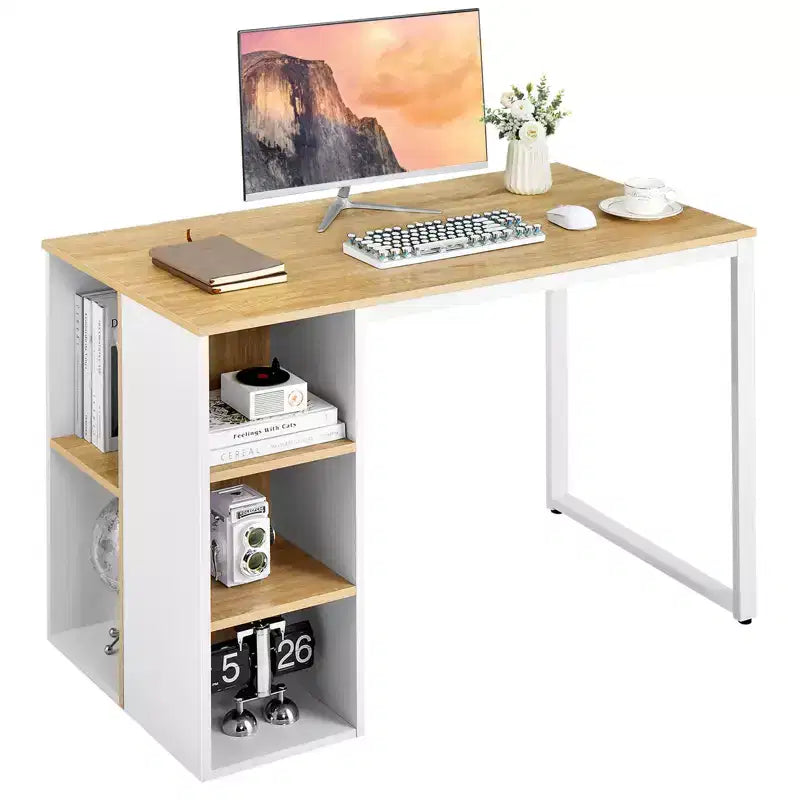 Costway Home Office Computer Desk Laptop Table Writing Workstation w/ 5 Cubbies