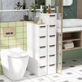 Mobiletto salvaspazio stretto bianco a 6 cassetti con ruote, set da 2