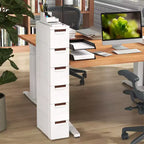 Mobiletto salvaspazio stretto bianco a 6 cassetti con ruote, set da 2