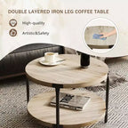 Tavolino da caffè rotondo marrone, moderno minimalista, MDF a doppio strato, 1 pezzo