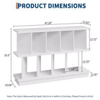 Noce+Bianco / Libreria bassa a 8 cubi bianca con pannelli posteriori rimovibili – Assemblaggio per 2 persone