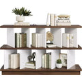 8 Cube Storage Shelf Organizer - Wood Low Bookshelf with 10 Removable Back Panels, Display Storage Bookcase for Living Room, Bedroom, Entrance Hall