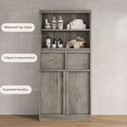 Mobile Contenitore Alto da Terra Nero / Grigio / Bianco con 2 Cassetti e Anta, Autoportante, per 1 Persona
