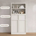 Mobile Contenitore Alto da Terra Nero / Grigio / Bianco con 2 Cassetti e Anta, Autoportante, per 1 Persona