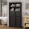 Tall Bathroom Cabinet, Floor Storage Cabinet with Doors & 2 Drawers, 51 H Tall Organizer Cabinet Freestanding