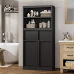 Tall Bathroom Cabinet, Floor Storage Cabinet with Doors & 2 Drawers, 51 H Tall Organizer Cabinet Freestanding