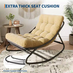 Poltrona a dondolo Papasan Egg con cuscino – Beige / Marrone scuro / Grigio scuro / Grigio – 1 persona – Interno ed Esterno