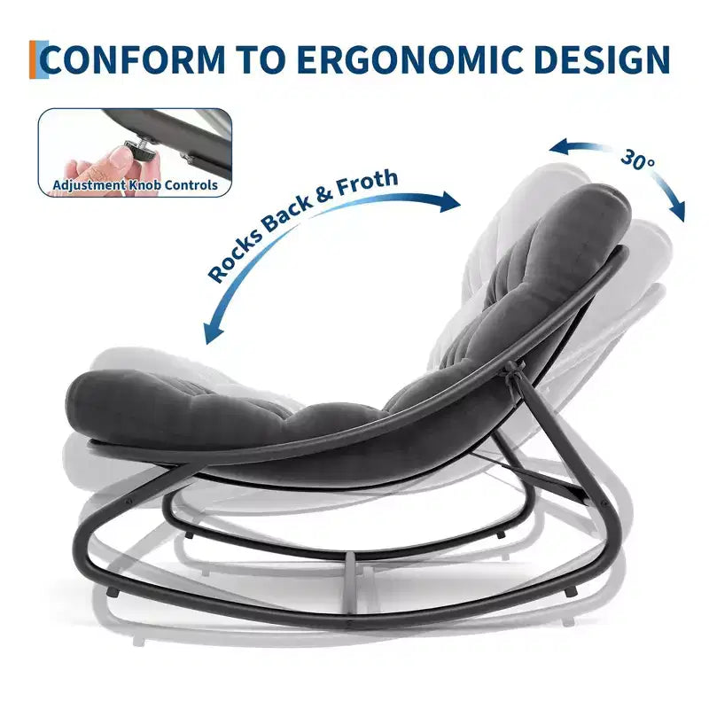 Poltrona a dondolo Papasan Egg con cuscino – Beige / Marrone scuro / Grigio scuro / Grigio – 1 persona – Interno ed Esterno