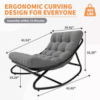 Poltrona a dondolo Papasan Egg con cuscino – Beige / Marrone scuro / Grigio scuro / Grigio – 1 persona – Interno ed Esterno