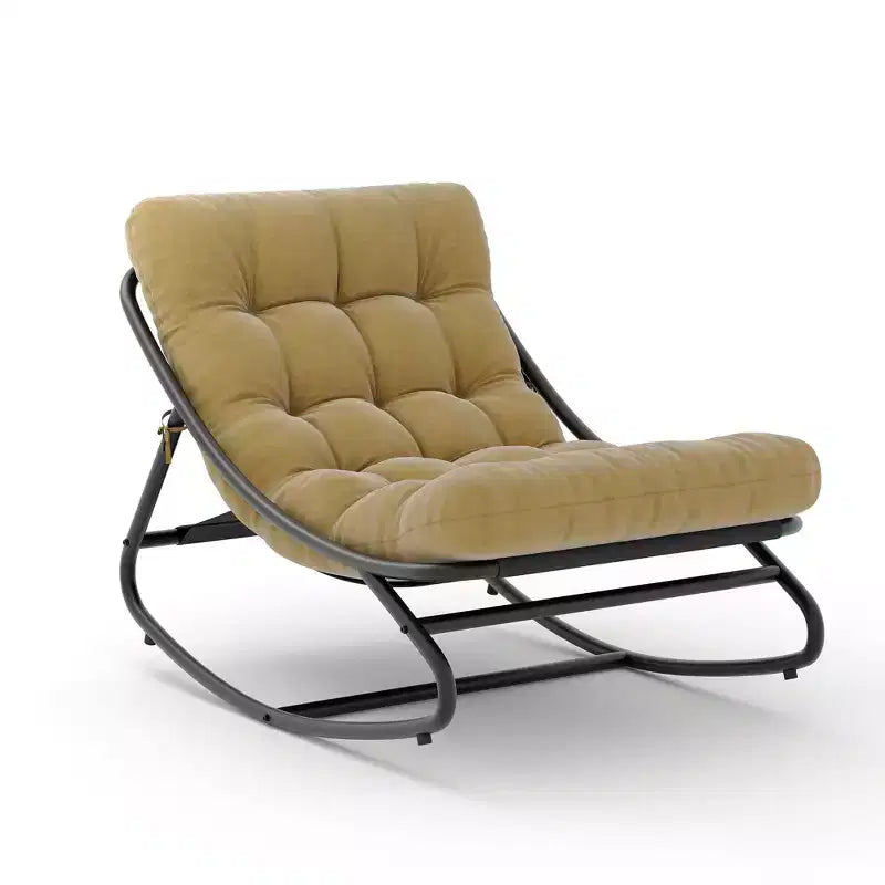 Poltrona a dondolo Papasan Egg con cuscino – Beige / Marrone scuro / Grigio scuro / Grigio – 1 persona – Interno ed Esterno