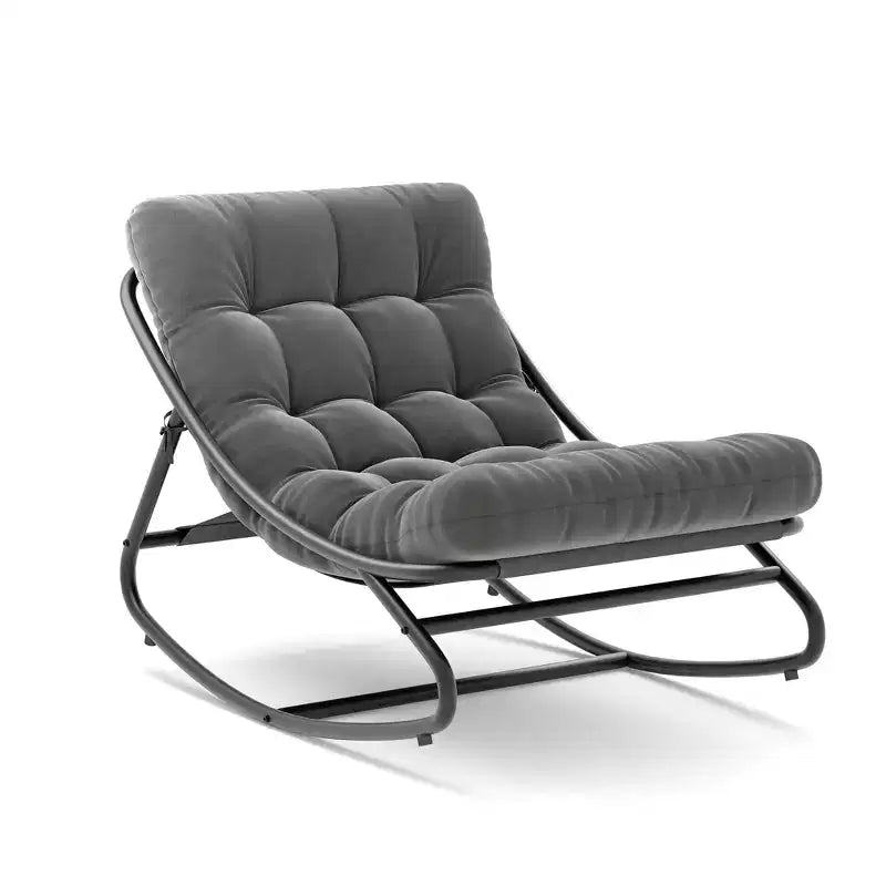 Poltrona a dondolo Papasan Egg con cuscino – Beige / Marrone scuro / Grigio scuro / Grigio – 1 persona – Interno ed Esterno