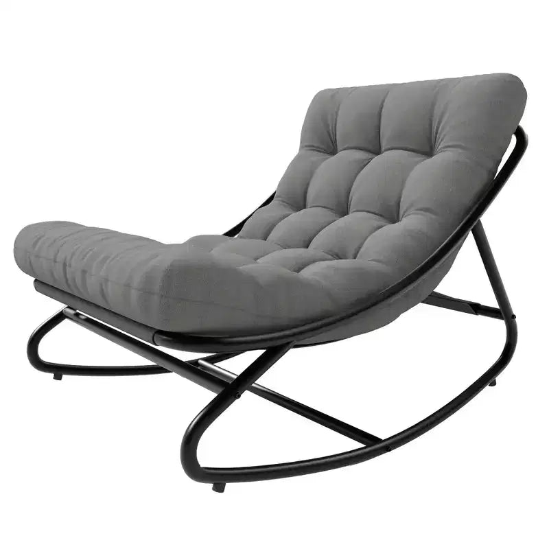 Poltrona a dondolo Papasan Egg con cuscino – Beige / Marrone scuro / Grigio scuro / Grigio – 1 persona – Interno ed Esterno