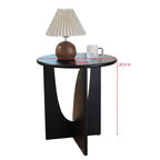 Tavolino Rotondo in Legno con Base Scolpita a U – Vari Colori