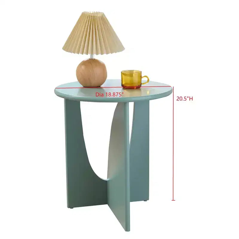 Tavolino Rotondo in Legno con Base Scolpita a U – Vari Colori
