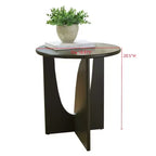 Tavolino Rotondo in Legno con Base Scolpita a U – Vari Colori
