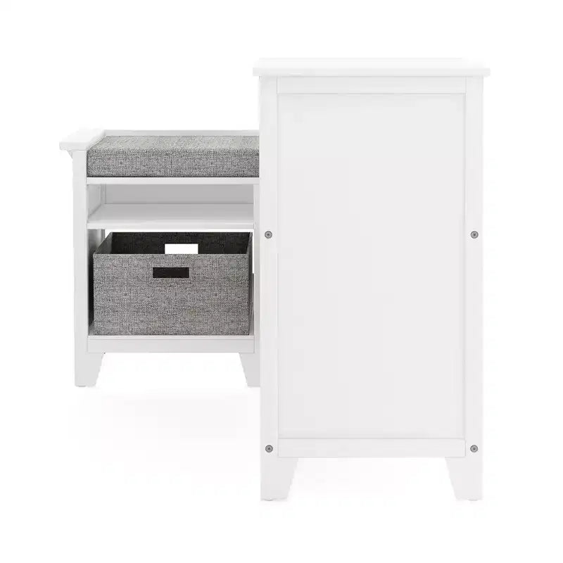 Angolino lettura angolare grigio/bianco lino con contenitore, figlio unico, età 5+