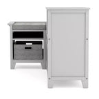 Angolino lettura angolare grigio/bianco lino con contenitore, figlio unico, età 5+