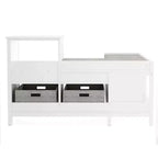 Angolino lettura angolare grigio/bianco lino con contenitore, figlio unico, età 5+