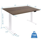 Scrivania Elettrica Regolabile in Altezza Bianca, Postazione Singola, 140 cm di Larghezza