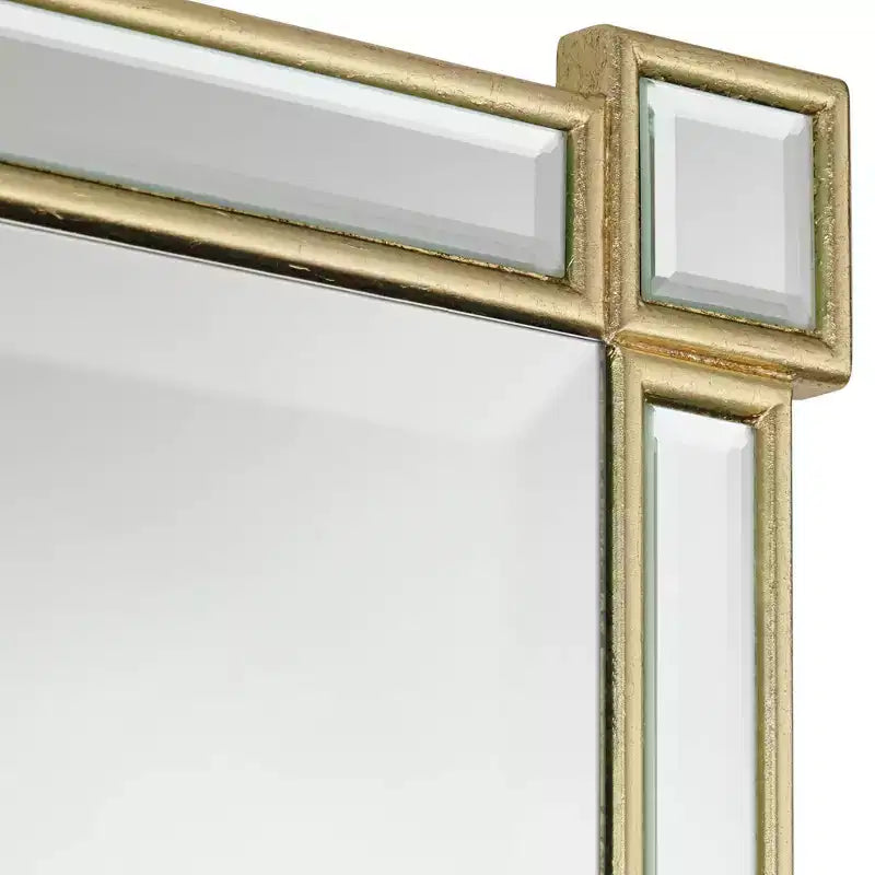 Specchio da parete rettangolare oro, verticale/orizzontale, singolo – Vetro smussato, cornice in MDF