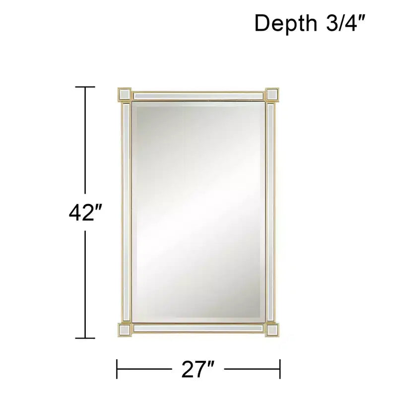 Specchio da parete rettangolare oro, verticale/orizzontale, singolo – Vetro smussato, cornice in MDF
