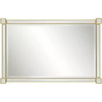Specchio da parete rettangolare oro, verticale/orizzontale, singolo – Vetro smussato, cornice in MDF