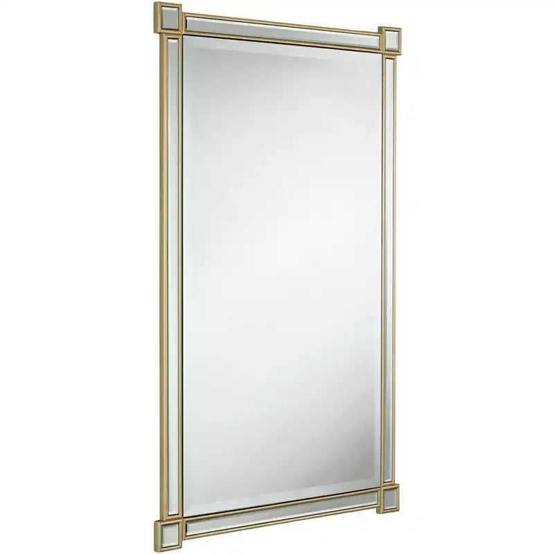 Specchio da parete rettangolare oro, verticale/orizzontale, singolo – Vetro smussato, cornice in MDF