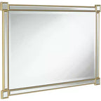 Specchio da parete rettangolare oro, verticale/orizzontale, singolo – Vetro smussato, cornice in MDF