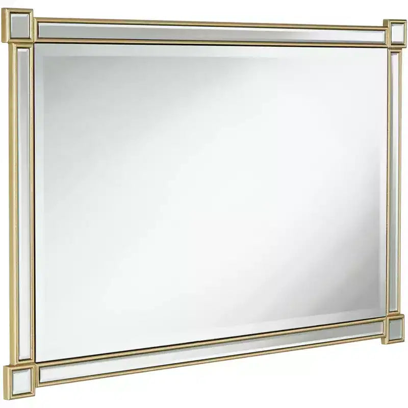 Specchio da parete rettangolare oro, verticale/orizzontale, singolo – Vetro smussato, cornice in MDF